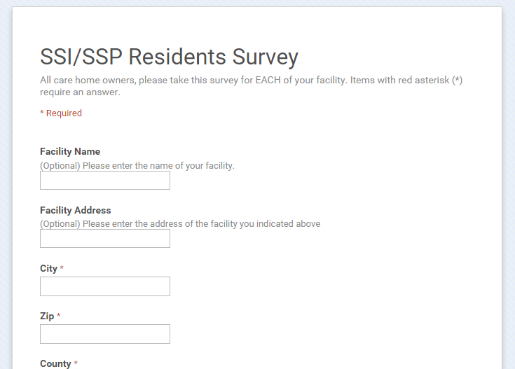 SSI/SSP Survey